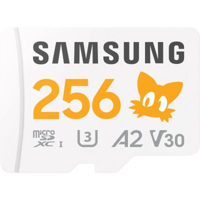 Карта пам'яті Samsung PRO Plus Sonic The Hedgehog microSDXC 180MB/s Full HD & 4K UHD, UHS-I, U3, A2, V30 256Gb + SD-adapter (MB-MD256SA/LC1)