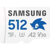 Карта пам'яті Samsung PRO Plus Sonic The Hedgehog microSDXC 180MB/s Full HD & 4K UHD, UHS-I, U3, A2, V30 512Gb + SD-adapter (MB-MD512SA/LC1)