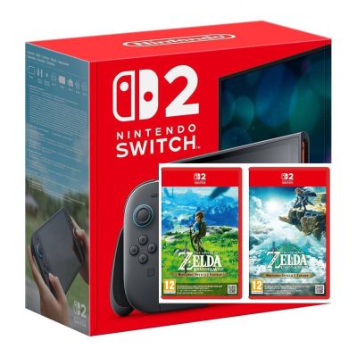 Игровая консоль Nintendo Switch 2 Black + Игра The Legend of Zelda: Breath of the Wild + Игра The Legend of Zelda: Tears of the Kingdom (русские версии)