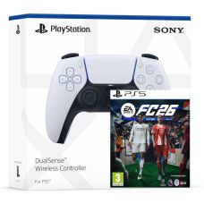 Геймпад Sony DualSense (White) + Игра EA Sports FC 26 (ваучер на скачивание) (русские субтитры)