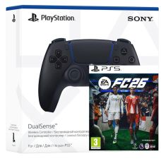 Геймпад Sony DualSense (Midnight Black) + Игра EA Sports FC 26 (ваучер на скачивание) (русские субтитры)