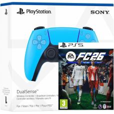 Геймпад Sony DualSense (Ice Blue) + Гра EA SPORTS FC 26 (ваучер на скачування) (російські субтитри)
