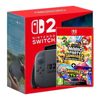 Игровая консоль Nintendo Switch 2 Black + Игра Super Mario Party Jamboree + Jamboree TV (английская версия)