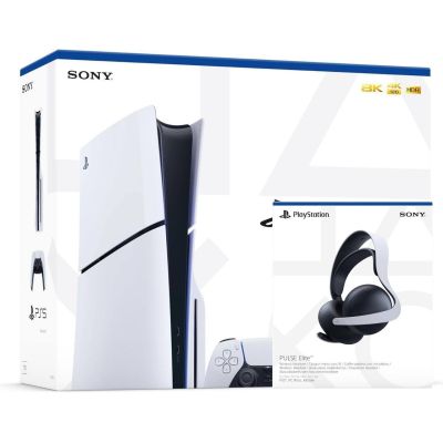 Игровая консоль Sony PlayStation 5 Slim 1Tb + Беспроводная гарнитура PULSE Elite (White) + Чехол