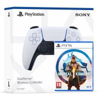 Геймпад Sony DualSense (White) + Гра Mortal Kombat 1 (російські субтитри)