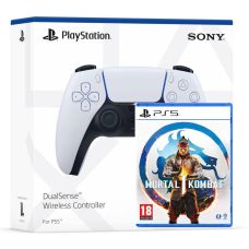 Геймпад Sony DualSense (White) + Игра Mortal Kombat 1 (русские субтитры)