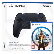 Геймпад Sony DualSense (Midnight Black) + Игра Mortal Kombat 1 (русские субтитры)