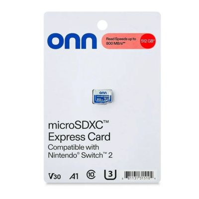 Карта памяти Onn Micro SD Express 512Gb для Nintendo Switch 2