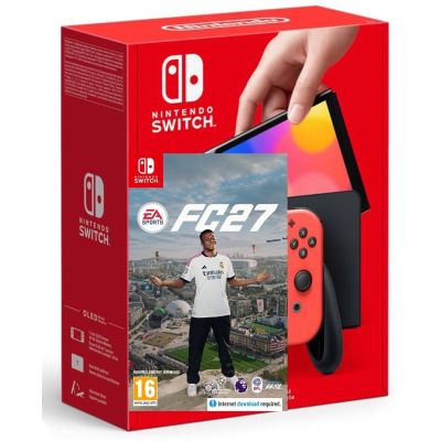 Игровая консоль Nintendo Switch (OLED model) Neon Blue-Red + Игра EA SPORTS FC 27 (русские субтитры)