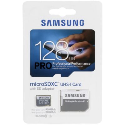 Карта памяти Samsung Pro microSDXC UHS-I 128GB + SD-adapter (MB-MG128D) 