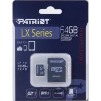 Карта пам'яті Patriot LX Series microSDXC UHS-I 64GB + SD-adapter (PSF64GMCSDXC10)