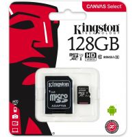 Карта памяти Kingston Canvas Select microSDXC UHS-I 128GB + SD-adapter (SDCS/128GB)