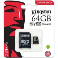 Карта пам'яті Kingston Canvas Select microSDXC UHS-I 64GB + SD-adapter (SDCS/64GB)