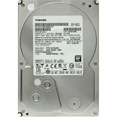 Жорсткий диск 3,5" 2Tb Toshiba SATA III 7200 64Mb Mars (DT01ACA200)