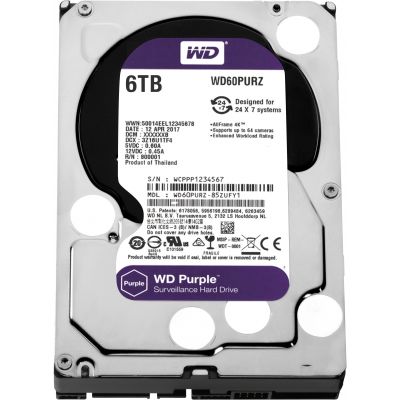 Жорсткий диск 3,5" 6Tb WD SATA III 5400 64Mb Digital Purple (WD60PURZ)
