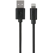 Кабель 2E USB 2.0 to Lightning Cable Single Molding Type, Black,1m (2E-CCLPVC-1MBL)