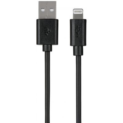Кабель 2E USB 2.0 to Lightning Cable Single Molding Type, Black,1m (2E-CCLPVC-1MBL)