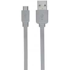 Кабель 2E USB 2.0 to Micro USB Flat Cable Single Molding Type, Grey, 1m (2E-CCMPVC-1MGR)