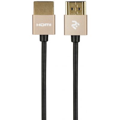 Кабель 2Е HDMI 2.0 Gen2 Ultra Slim cable, Gold ,1м (2E-W9668G-1M)