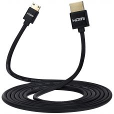 Кабель 2Е HDMI 1.4 (AM/mini AM) Ultra Slim, High Speed, Alumium, Black 2m (2EW-1120-2m)