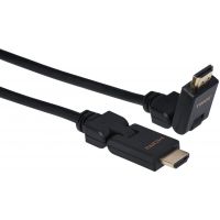 Кабель 2Е HDMI 1.4 (AM/AM) Slim 180 degree, High Speed, Alumium, Black 2m (2EW-1359-2m)
