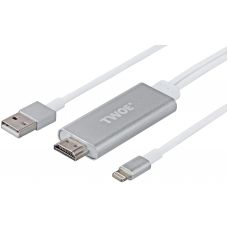 Адаптер 2E Lightning to HDMI with USB A Male Cable, Alumium Shell, 2m (2EW-2327)