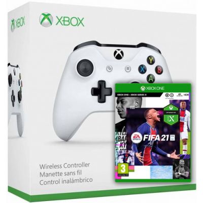 FIFA 21 (русская версия) + Microsoft Xbox One S Wireless Controller with Bluetooth (White)