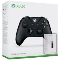 Microsoft Xbox One S Wireless Controller with Bluetooth (Black) + Адаптер беспроводного геймпада для Windows (Upgrade Version) (Xbox One)