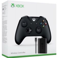 Microsoft Xbox One S Wireless Controller with Bluetooth (Black) + Play and Charge Kit