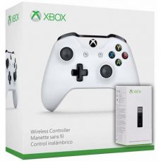 Microsoft Xbox One S Wireless Controller with Bluetooth (White) + Адаптер бездротового геймпада для Windows (Upgrade Version) (Xbox One)