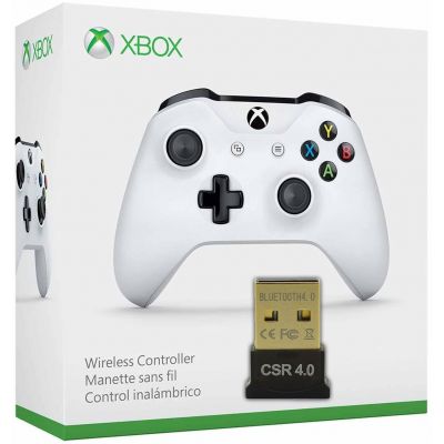 Microsoft Xbox One S Wireless Controller with Bluetooth (White) + Bluetooth адаптер