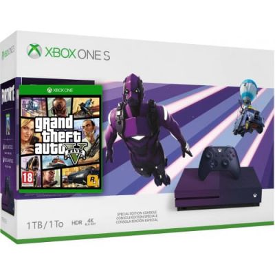 Microsoft Xbox One S 1Tb Purple Special Edition + GTA V (русская версия)