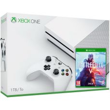 Microsoft Xbox One S 1Tb White + Battlefield V (ваучер на скачування) (російська версія)