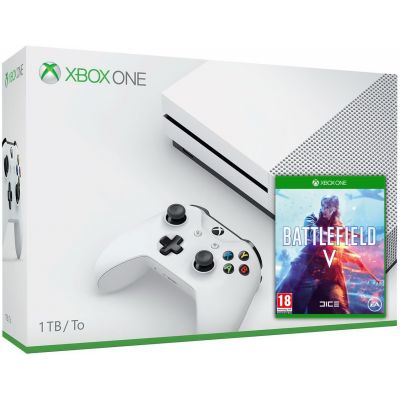 Microsoft Xbox One S 1Tb White + Battlefield V (ваучер на скачивание) (русская версия)
