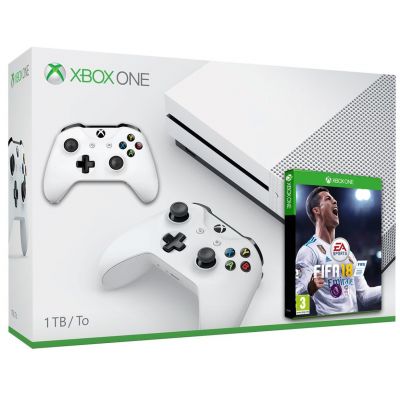 Microsoft Xbox One S 1Tb White + FIFA 18 (русская версия) + доп. Wireless Controller with Bluetooth (White)