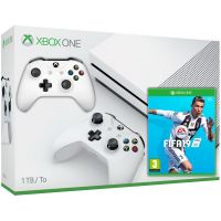 Microsoft Xbox One S 1Tb White + FIFA 19 (русская версия) + доп. Wireless Controller with Bluetooth (White)
