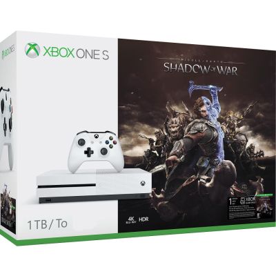 Microsoft Xbox One S 1Tb White + Средиземье: Тени войны (ваучер на скачивание) (русская версия)