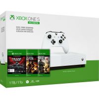 Microsoft Xbox One S 1Tb White All-Digital Edition + Gears of War Collection: 3 + 2 + Gears of War Ultimate Edition (ваучер на скачивание) (русская версия)