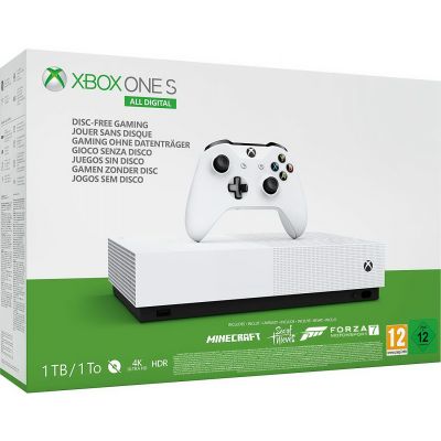 Microsoft Xbox One S 1Tb White All-Digital Edition + Minecraft + Sea of Thieves + Forza Motorsport 7