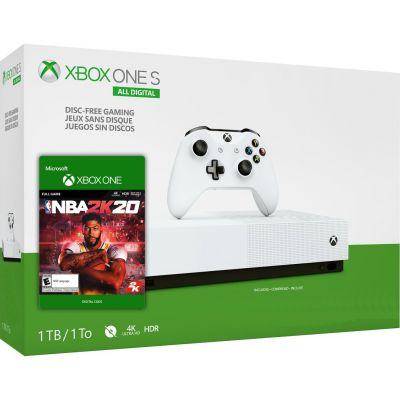 Microsoft Xbox One S 1Tb White All-Digital Edition + NBA 2K20 (ваучер на скачивание)
