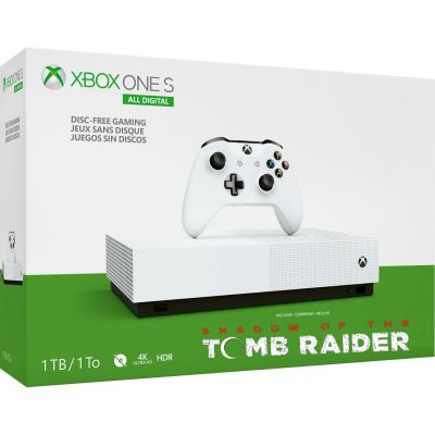 Microsoft Xbox One S 1Tb White All-Digital Edition + Shadow of the Tomb Raider (ваучер на скачивание) (русская версия)