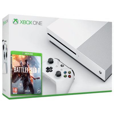 Microsoft Xbox One S 500Gb White + Battlefield 1 (русская версия)