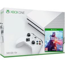 Microsoft Xbox One S 500Gb White + Battlefield V (ваучер на скачивание) (русская...