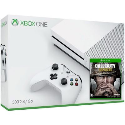 Microsoft Xbox One S 500Gb White + Call of Duty: WWII (русская версия)