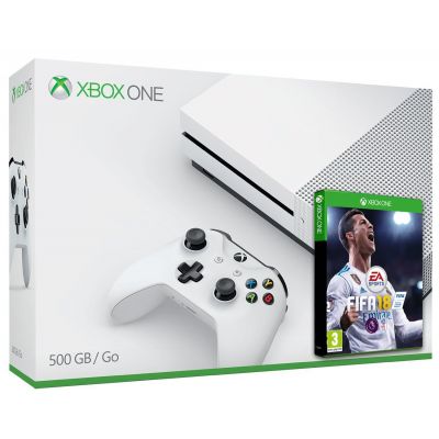 Microsoft Xbox One S 500Gb White + FIFA 18 (русская версия)
