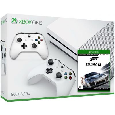 Microsoft Xbox One S 500Gb White + Forza Motorsport 7 (ваучер на скачивание) (русская версия) + доп. Wireless Controller with Bluetooth (White)
