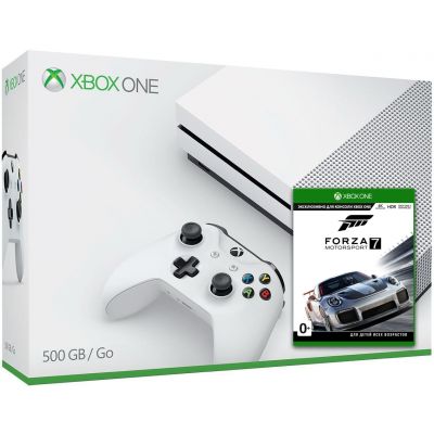 Microsoft Xbox One S 500Gb White + Forza Motorsport 7 (ваучер на скачивание) (русская версия)