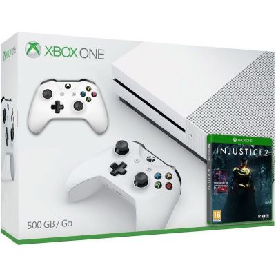 Microsoft Xbox One S 500Gb White + Injustice 2 (русская версия) + доп. Wireless Controller with Bluetooth (White)