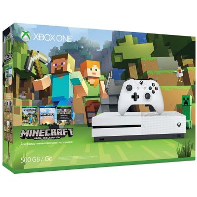 Microsoft Xbox One S 500Gb White + Minecraft (русская версия)