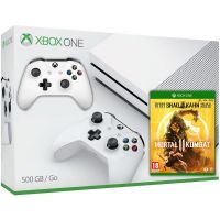 Microsoft Xbox One S 500Gb White + Mortal Kombat 11 (русские субтитры) + доп. Wireless Controller with Bluetooth (White)